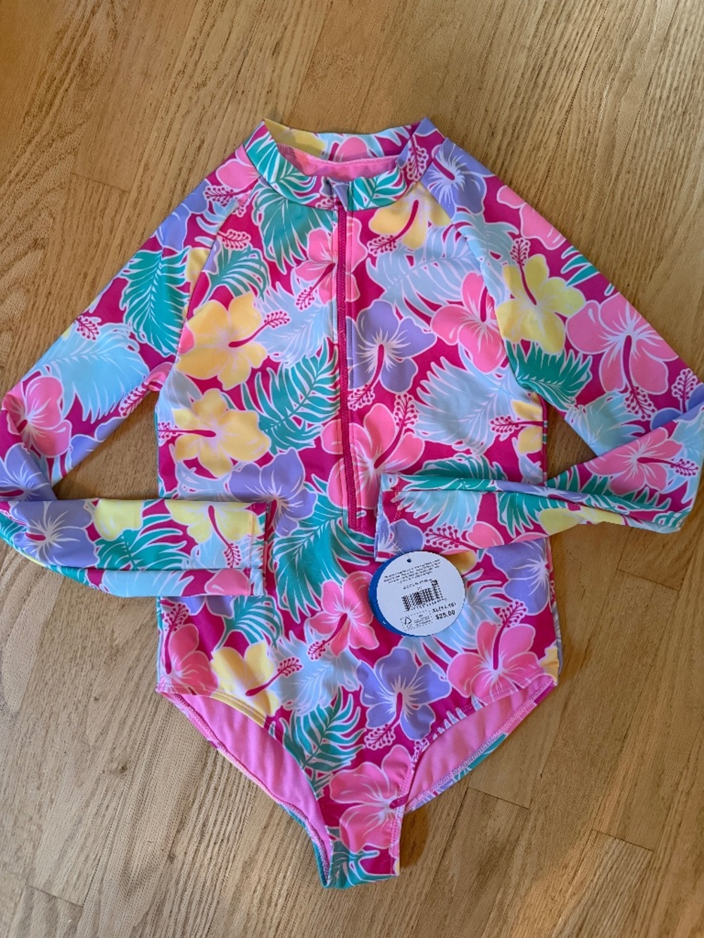 girls vibrant floral swimsuit size xl (14/16) NWT